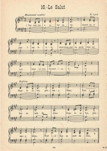 Le salut Partition gratuite